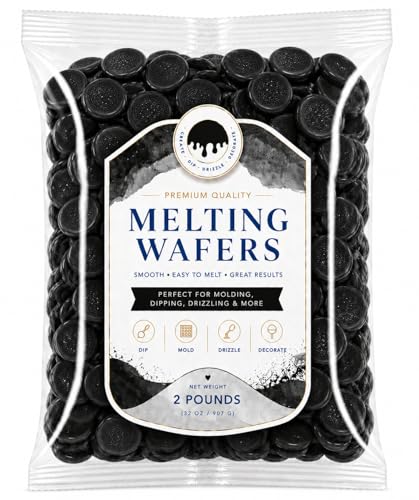 Melting Chocolate Wafers – Assorted Colors – Candy Melts for Baking, Dipping & Decorating (Black)
