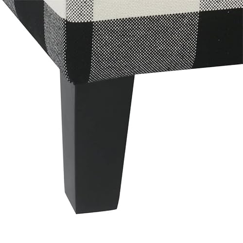Homepop Large Upholstered Rectangular Storage Ottoman Bench With Hinged Lid, Black Buffalo Plaid #TOP7