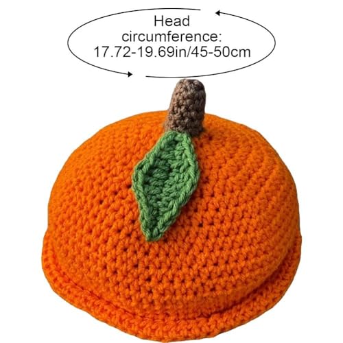 Gorro de punto de calabaza para niños y niñas en invierno 5