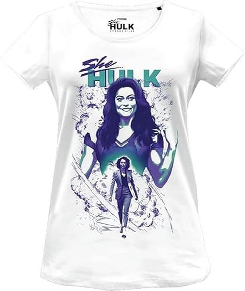 Marvel T-Shirt Donna Ufficiale - Maglietta Nera Con Grafica Supereroi, Taglia L, Cotone Division