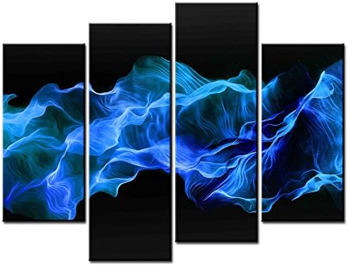 Canvas Print Wall Art Painting - 4 sets pictures of Blue Smoke Paintings - The Picture For Living Room Decoration,City Pictures Photo Prints On Canvas