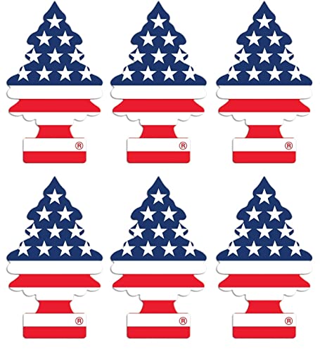 Generic 6 Little Trees Vanillaroma Scent Car Air Freshener American Flag Auto Hanging,Blue