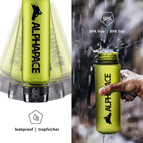 ALPHAPACE Botella de Agua 350ml/500ml/650ml/1000ml/1500ml a Prueba de Fugas Libre de BPA, para el Deporte y Las Actividades al Aire Libre, Botella Deportiva con un Filtro para Frutas - imagen 3