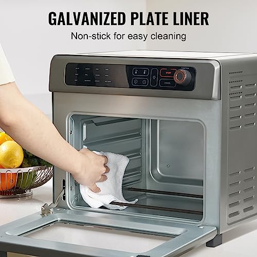 Image of VEVOR 12-IN-1 Air Fryer Toaster Oven, 25L Convection Oven, 1700W Toaster Ovens Countertop Combo with Grill, Pizza Pan, Gloves, 12 Slices Toast, 12-inch Pizza, Home and Commercial Use (Grey)