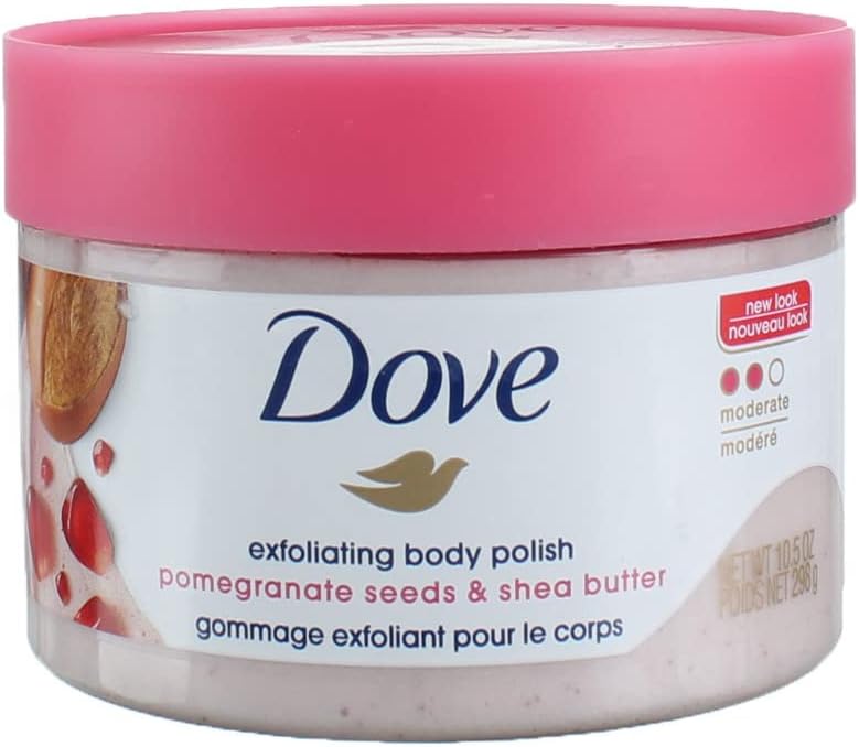 Dove Exfoliating Body Polish Body Scrub, Pomegranate & Shea (Pack of 4)