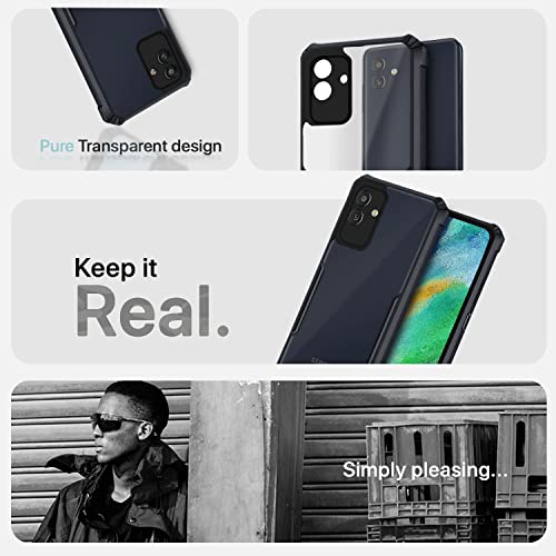 Image of Pikkme Ultra Hybrid Back Cover for Samsung Galaxy M13 5G | Raised Edges |Crystal Clear Transparent | Full Camera Protection Bumper Case (Black)