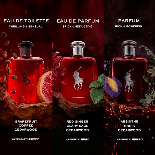 Ralph Lauren Fragrances Polo Red - Eau de Toilette - Men\'s Cologne - Woody & Spicy - With Grapefruit, Saffron, and Redwood - Medium Intensity - 4.2 Fl Oz