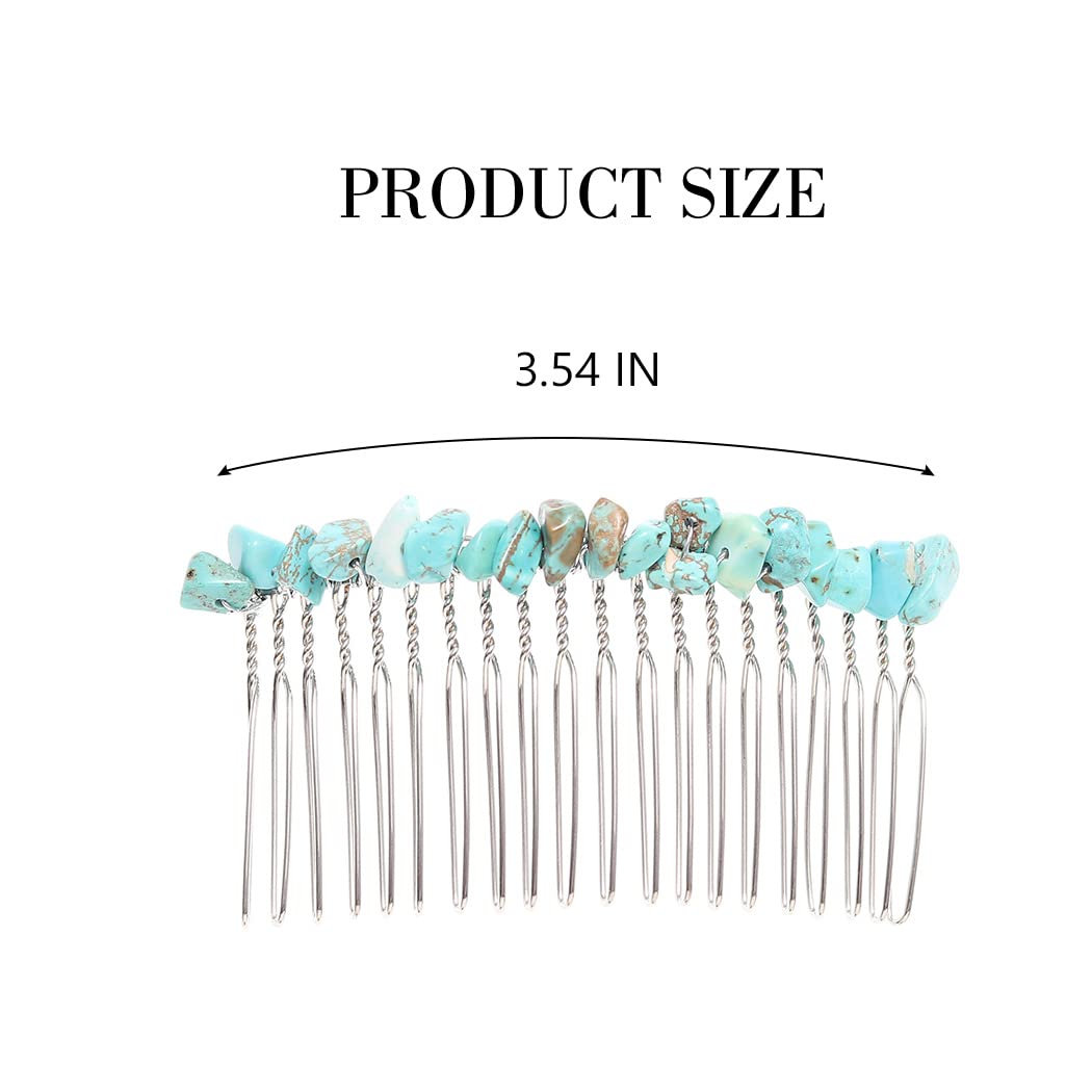 JONKY Turquoise Hair Comb Crystal Hair Pieces Bridal Hair Accessories for Women(Turquoise,Transparent,Purple)
