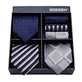 HISDERN Lot 3 PCS Classic Men's Tie Set Necktie & Pocket Square Elegant Neck Ties Collection,T3-10,One Size