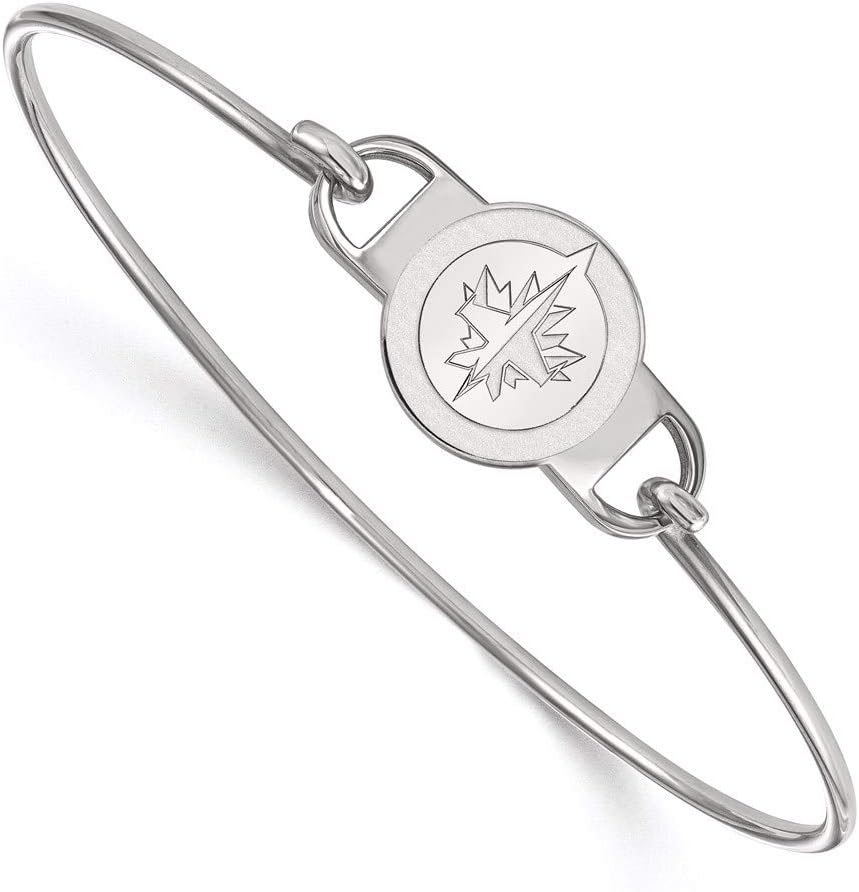 LogoArt Sterling Silver Winnipeg Jets Small Center Wire Bangle