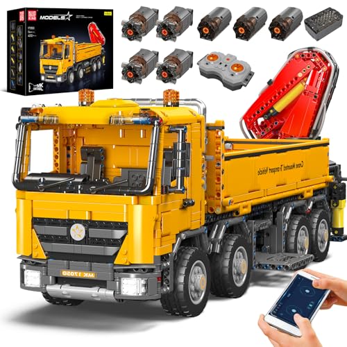 Mould King 17050 Self-Loading Crane Building Blocks Kits, MOC Heavy-Duty Romote Control Crane Truck Model, Collectible Set for Adults, Gift Toy for Kids Age 14+ (4012+ Pieces)