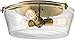 Kichler 45299NBR Alton Flush Mount, 3 Light Incandescent 225 Total Watts, Natural Brass