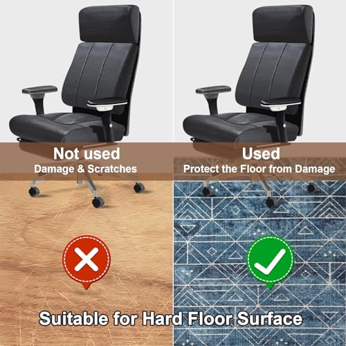 Office Chair Mat 35"x47", Chair Mat for Hardwood Floor, Non-Slip Computer Chair Mats, Mats for Under Desk Chairs, Desk Chair Mats Floor Protector for Offices Home, Floors Mat for Office Chair by AmiRest - Image 6