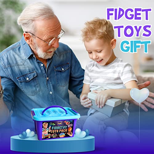 Fidget Pack Box For Boys Girls 4-12, Funkidz Fidget Toys For Kids 5-7 Autistic Sensory Mystery Birthday Gifts In Reusable Portable Treasure Box Nice Party Favors #TOP4