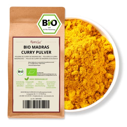 Kamelur Bio Curry Pulver Madras - 250 Gramm - Aromatisch scharfes Madras Curry Pulver Bio