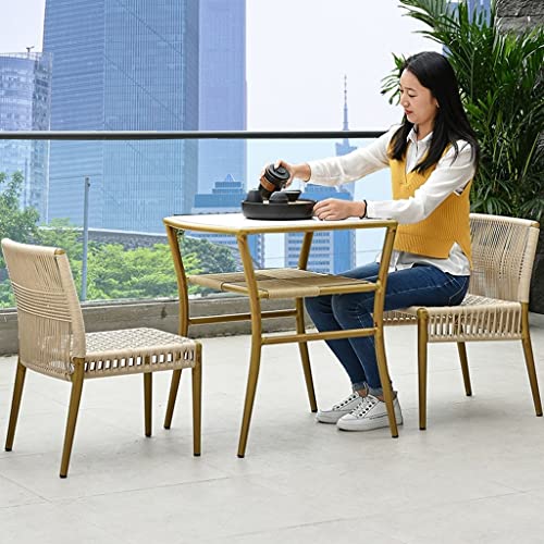 Nizame 3 Pcs Rattan Table And Chairs, Armchair Patio Chairs, Outdoor Wicker Conversation Table Chairs Set For Garden Balcony Yard Poolside #TOP3