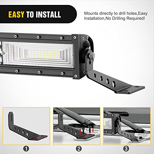 Image of Nilight 2PCS Hood Straight Light Brackets 32 Inch LED Light Bar 2018 2019 2020 2021 2022 2023 2024 2025 2026 Wrangler JL JLU Gladiator JT