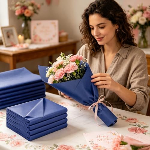 500 Sheets Royal Blue Tissue Paper Bulk, 20x30 Inch Gift Wrapping Paper, Acid-Free Tissue Paper Sheets for Gift Bags, Birthday, Wedding, DIY Crafts, Christmas Party Packaging Gifts Decor — 사진 6