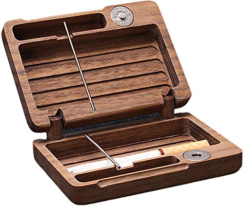 Étui à cigarettes en bois - Portable - Résistant à l'humidité et à la pression - Excellent cadeau et accessoire de fumage indispensable Cover