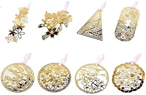 Amazon Suu しおり ブックマーク 桜シリーズ 美しい 金属製 繊細作り 良いデザイン 輝き お洒落 ギフト プレゼント 8種類セット コスパ最高 しおり 文房具 オフィス用品