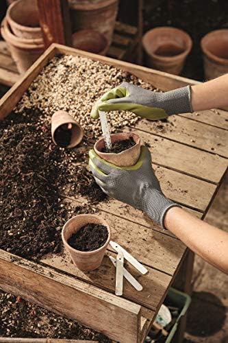 1X Pair Briers Water Resistant Seed & Weed Gardening Gloves Green Nitrile Wet and Dry Weather Condition Garden Green Gloves Size M