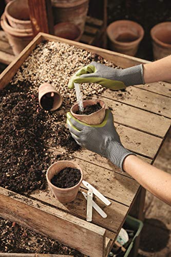 1X Pair Briers Water Resistant Seed & Weed Gardening Gloves Green Nitrile Wet and Dry Weather Condition Garden Green Gloves Size M