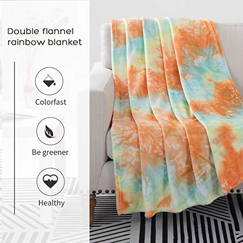 Cocoplay W Tie Dye Throw Blanket, Orange Throw Blanket Super Soft Fuzzy Light Weight Luxurious Cozy Warm Microfiber Blanket For Bed Couch Living Room (Multi Orange, Throw (50"X60")) #TOP3