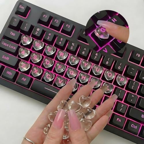 Quafochi 60pcs Raised Keyboard Sticker for Long Nails Protect Nail Art Clear Glass Easy to Apply & Remove No-Residue Reusable Keyboard Bubbles for Desktop Keyboards External Keyboards