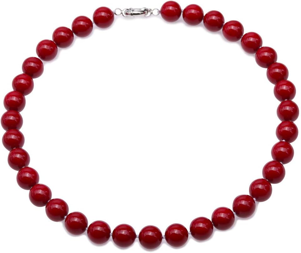 Women Shell Pearl Necklace 12mm AAA Round Single Strand Seashell Jewelry 18"