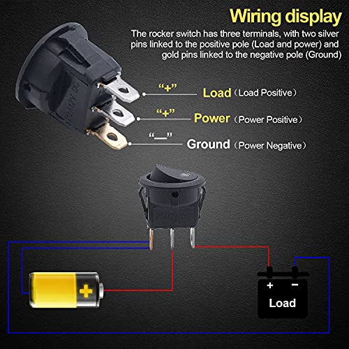 Taiss 8Pcs Interruttore a Levetta rotondo 20A 12V