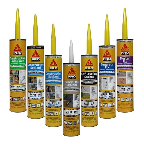 Image of SIKA Sikaflex Construction Sealant - Black, Paintable Polyurethane, All-Purpose for Sealing Joints & Gaps, 10.1 fl. oz Cartridge - Weatherproof, Durable, Non-Corrosive