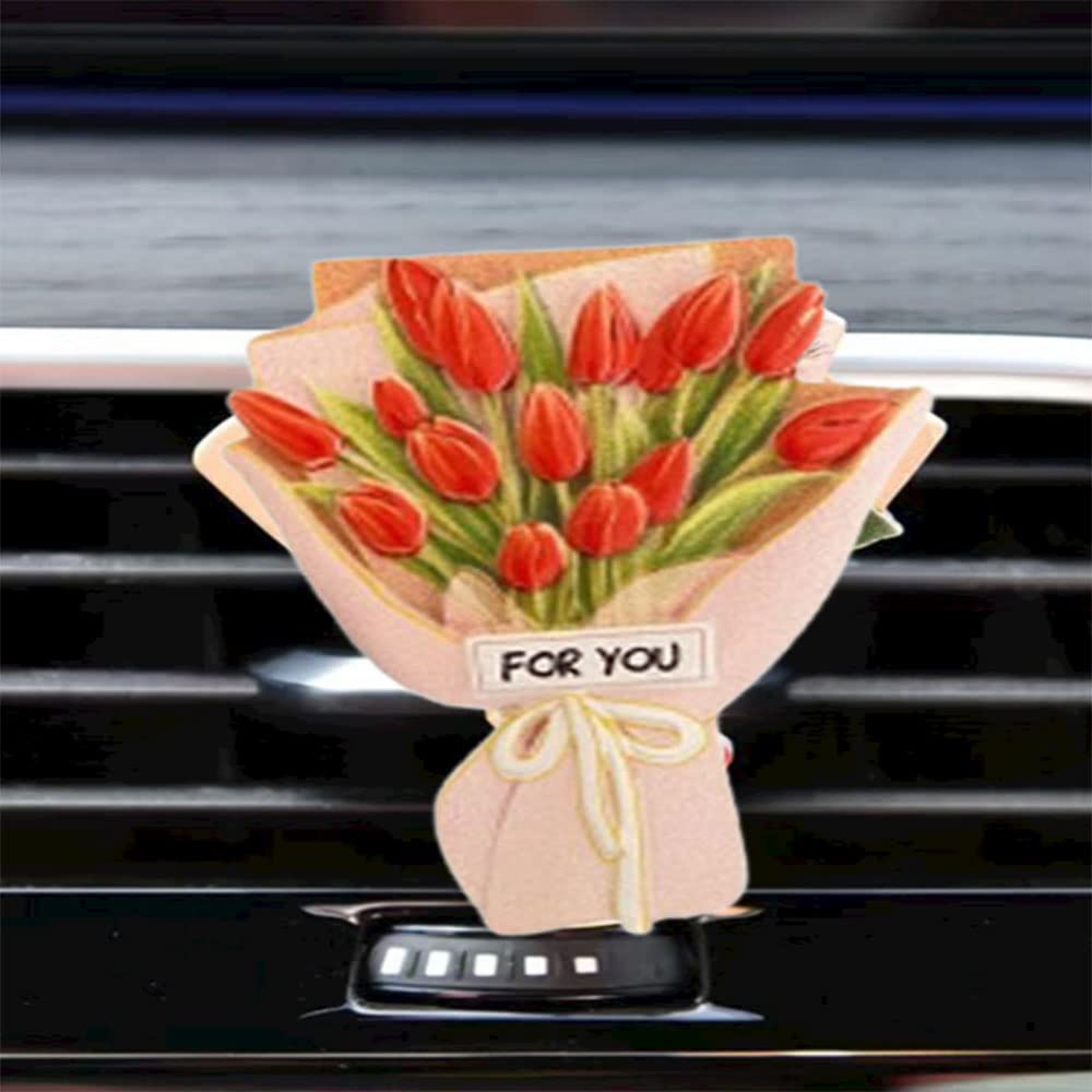 STACTOM Mini Dried Flowers Bouquet Car Perfume Air Freshener ,Mini Bouquet Car Air Vent Clip Car Interior Decoration, Air Vent Accessories for Girls