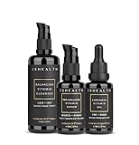 JSHealth Hydrate & Renew Skincare Bundle - Gentle Facial Cleanser, Brightening Vitamin C Serum for F