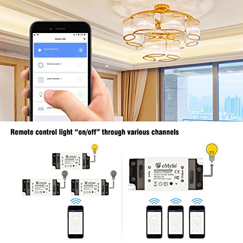 Smart Wifi Switch Relay, Emylo Wireless Remote Control Wifi Light Switch 90-250V One Channel Voice Control Outlet Timer Work With Alexa Google Assistant Smart Life App Via Iphone Android 1 Pack #TOP3