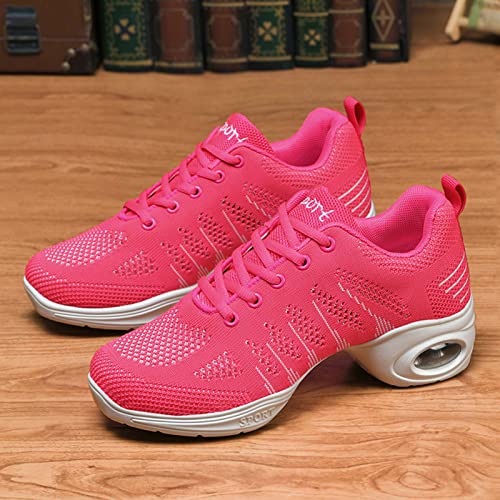 Women's Jazz Shoes Split Sole Dance Sneakers Lace Up Zumba Modern Shoes3