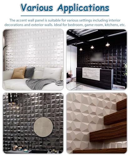 Paneles decorativos pared salon y dormitorio placas geometricas 3D Vibeo negras 5