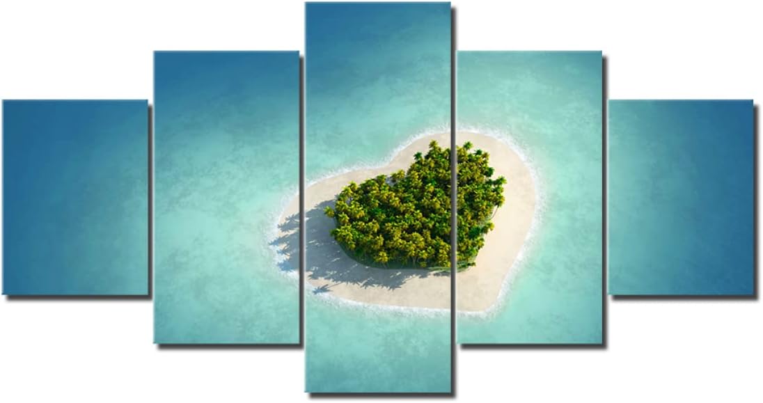 MCZQT Canvas Paintings Wall Hd Prints 5 Pieces Heart Pattern Poster Home Decor 30x40cmx2 30x60cmx2 30x80cmx1