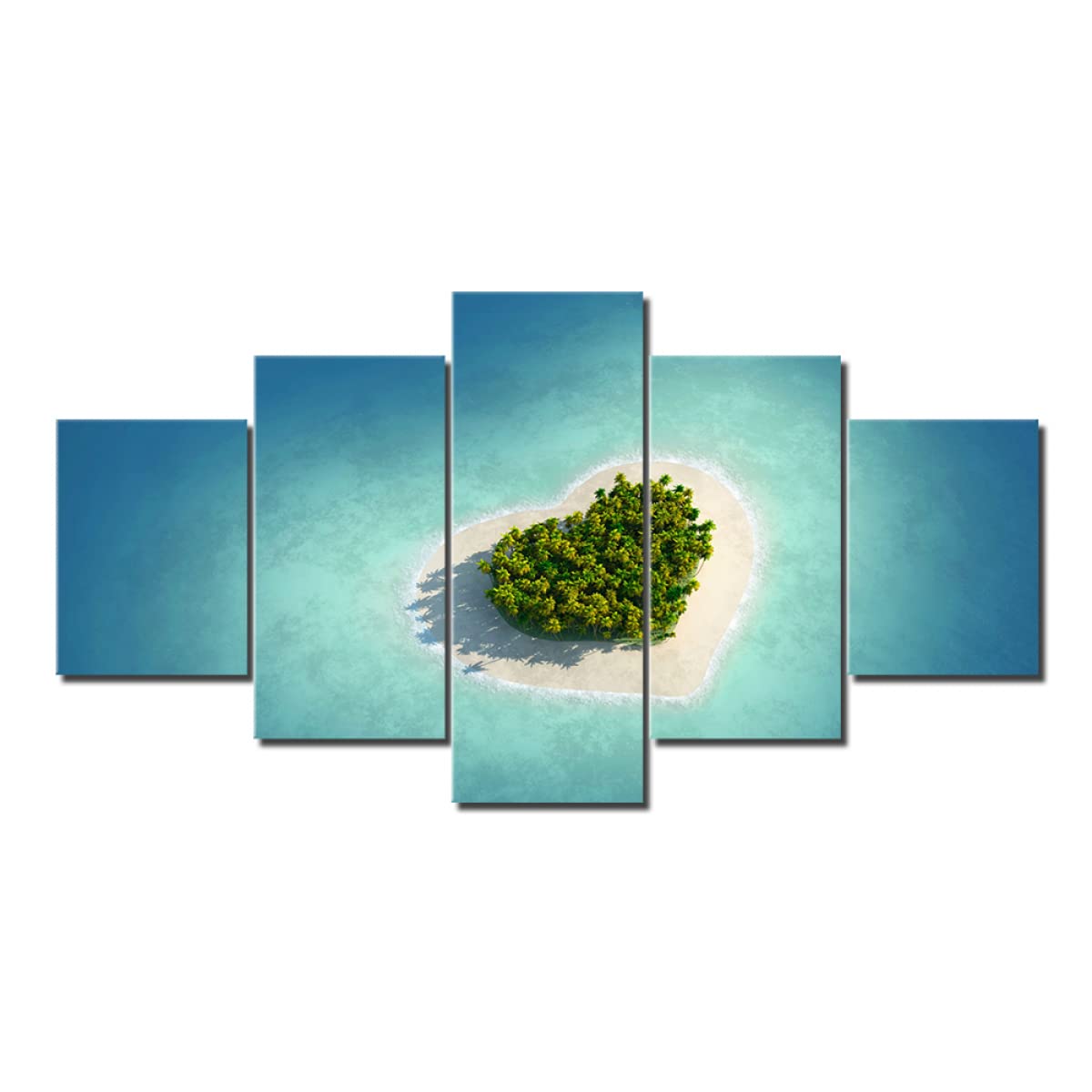 MCZQT Canvas Paintings Wall Hd Prints 5 Pieces Heart Pattern Poster Home Decor 30x40cmx2 30x60cmx2 30x80cmx1