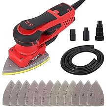 350W Brushless Motor Detail Sander with 12 Sanding Paper, Sander Finishing Sander, Powerful & Low Vibration, 10000 RPM, For Wood working, Polishing,Carpentry