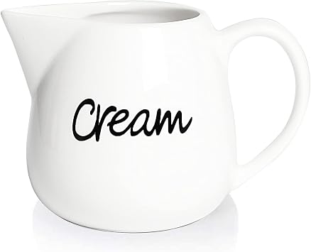 ONTUBE Porcelain Creamer, Ceramics Milk Creamer Pitcher 12OZ White