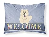 Non richiede stiratura tesori dell\' Caroline BB5721PILLOWCASE Chow Chow Bianco Welcome Federa, Standard, Multicolore