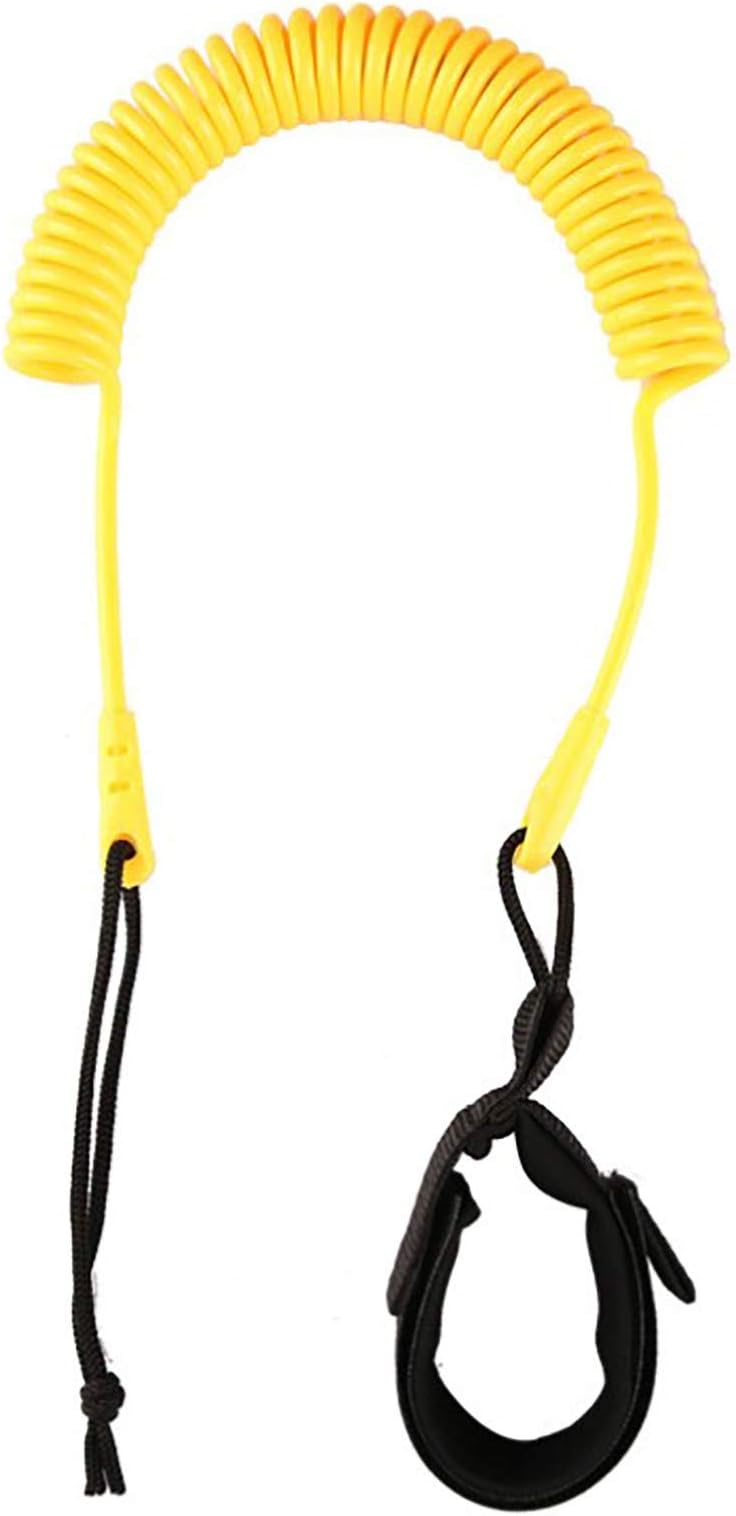 Arya Life SUP Leash 10 Foot Coiled Stand Up Paddle Board Surfboard Leash Stay on Board Ankle Strap,Yellow