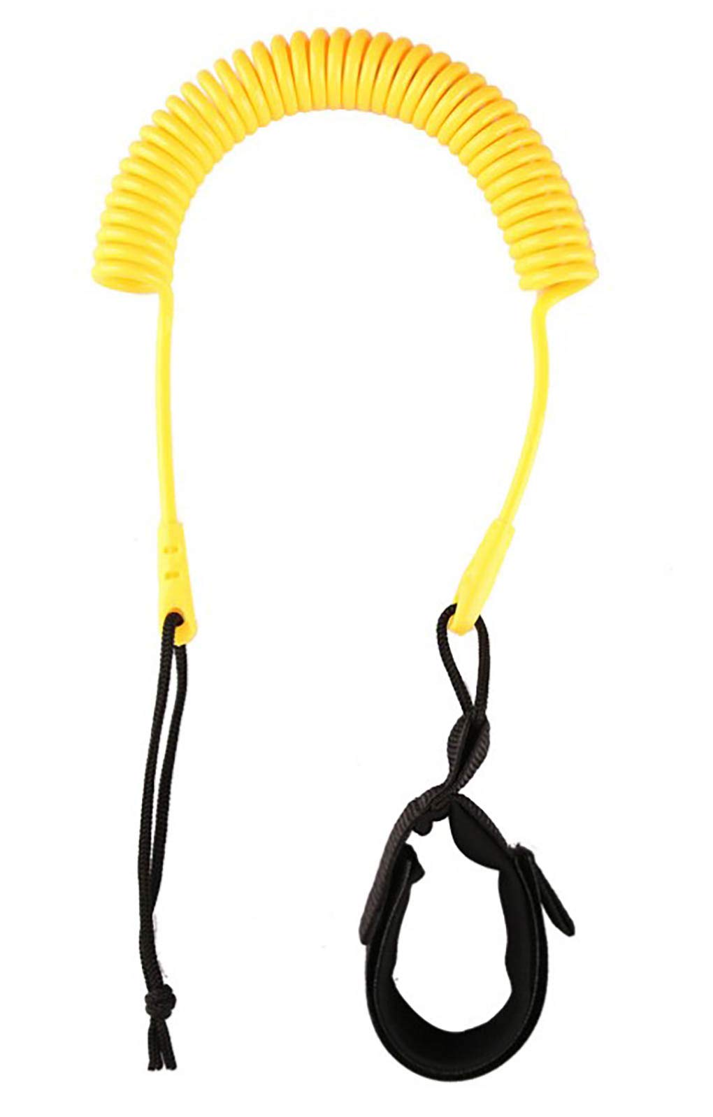 Arya Life SUP Leash 10 Foot Coiled Stand Up Paddle Board Surfboard Leash Stay on Board Ankle Strap,Yellow