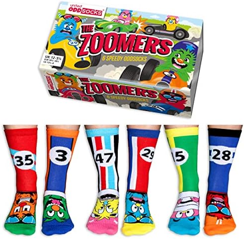 Zoomers - United Oddsocks - Box 6 Oddsocks For Boys UK 12-5.5 EUR 30.5-38.5 US 13.5-8