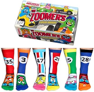Zoomers - United Oddsocks - Box 6 Oddsocks For Boys UK 12-5.5 EUR 30.5-38.5 US 13.5-8