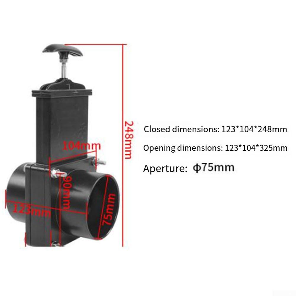 Valvola di scarico del rimorchio di modifica del camper, valvola dell'acqua pulita in plastica nera da 50 mm, design a passaggio completo, funzionamento rapido per la gestione dei serbatoi delle acque