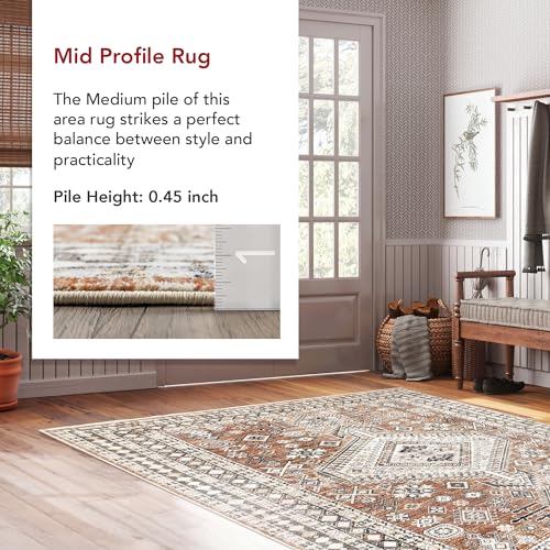 nuLOOM Tapete Oriental 8x10 pies Vanesa Rust miniatura 5
