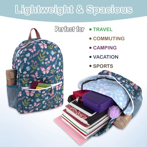 Image of Trail maker 17 inch Backpack for Travel & Commute, Zippered Front & Mesh Side Pockets, Padded Straps