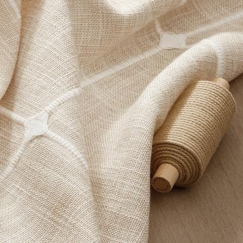 Zeemart TABLECLOTH S, Light Tan 60X84 Inch, Farmhouse Style Heavy Weight Cotton Linen Light Beige Tablecloths thumb #6
