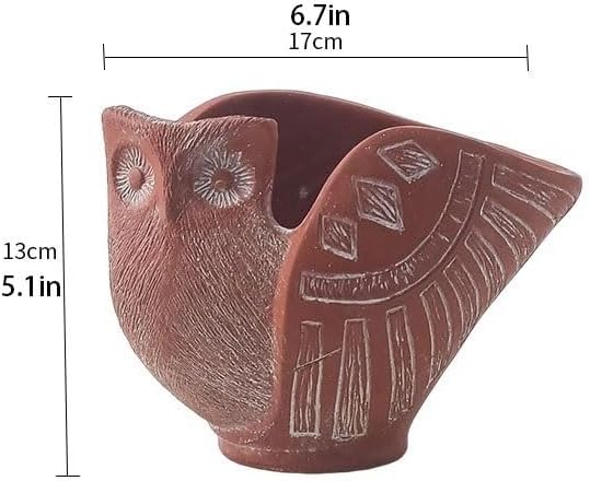 プランター 動物植木鉢クリエイティブレトロフクロウ植木鉢セメント植木鉢多肉植物植木鉢装飾家の装飾 屋内オフィス用ホームプラントフラワ